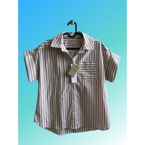 Casa Cabana Darcy Fawn Button-up Top - Size Xs - NWT